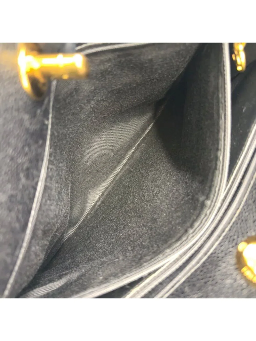 Chanel Quilted Turnlock Caviar Leather Black Tote Bag Gold